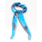 Hand-Dyed Silk Chiffon Square Scarf — Turquoise & Grey, Made in India, 102x102cm