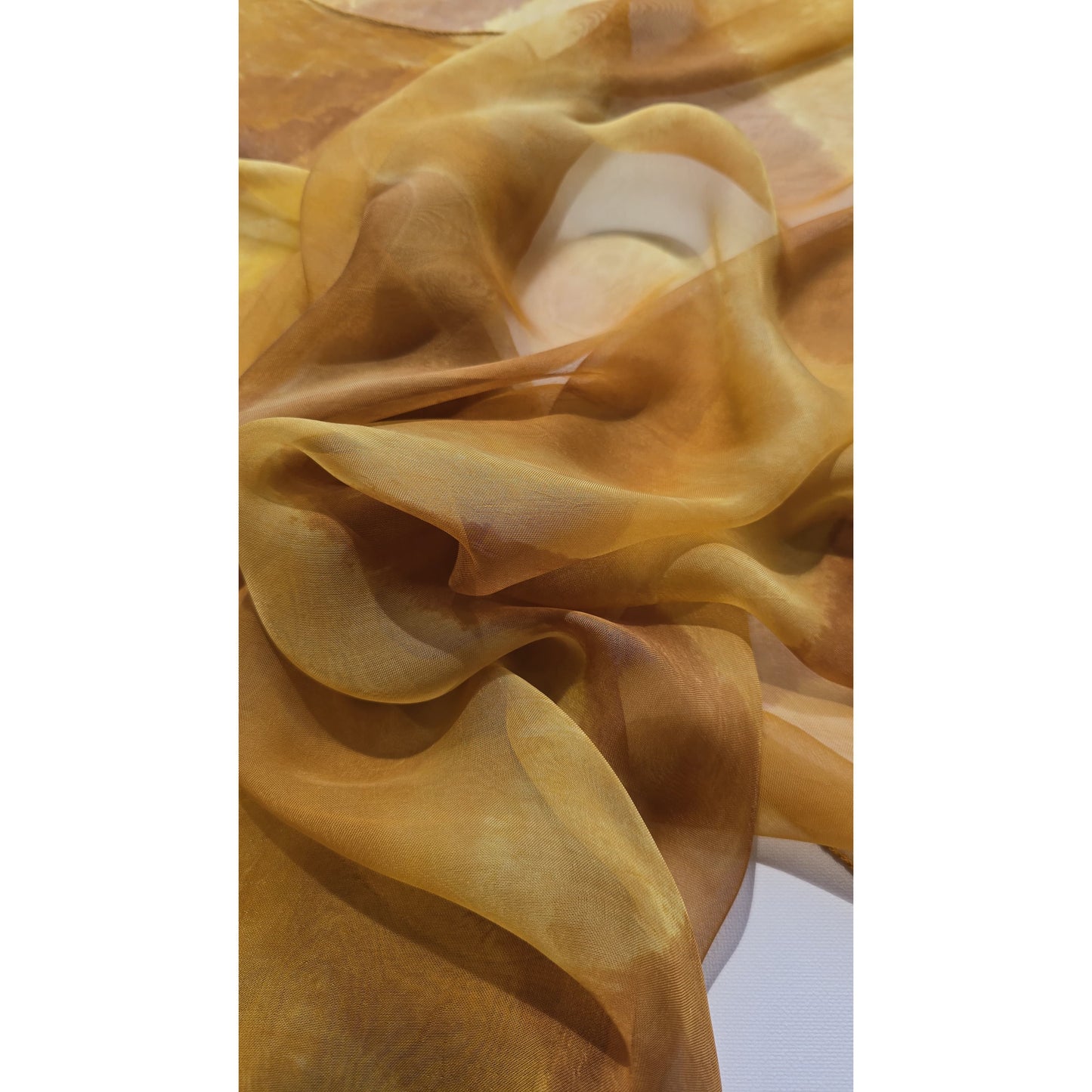 Hand-Dyed Silk Chiffon Square Scarf ,Made in India ,105x105cm