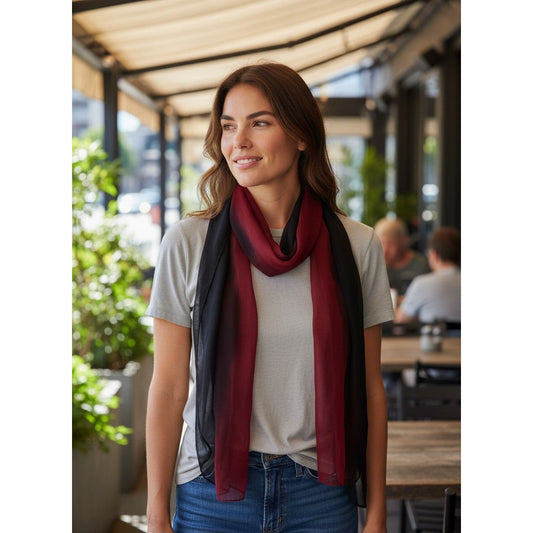 Hand-Dyed Silk Chiffon Square Scarf ,Made in India ,105x105cm