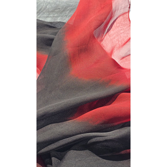 Hand-Dyed Silk Chiffon Square Scarf ,Made in India ,105x105cm