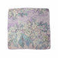 Silk Wool Floral Square Scarf 65 x 65 cm – Pastel Lilac & Green Herringbone Weave