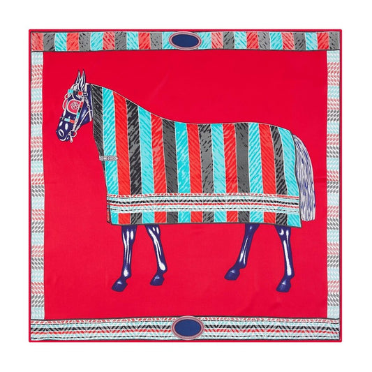 100% Twill Silk Scarf "Horse"