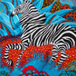 100% Twill Silk Scarf "Zebra in the Forest"