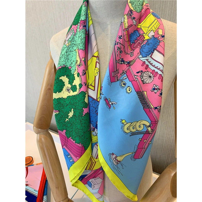 100% Twill Silk Scarf "New York"