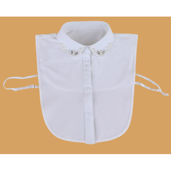 Faux Shirt Collar Embroidered With Pearls And Chrystals