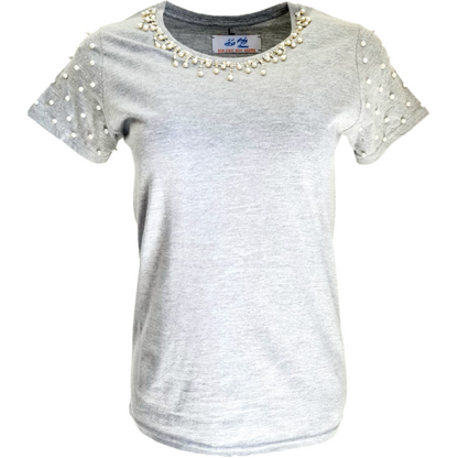 T-Shirt With Pearls and Chrystals