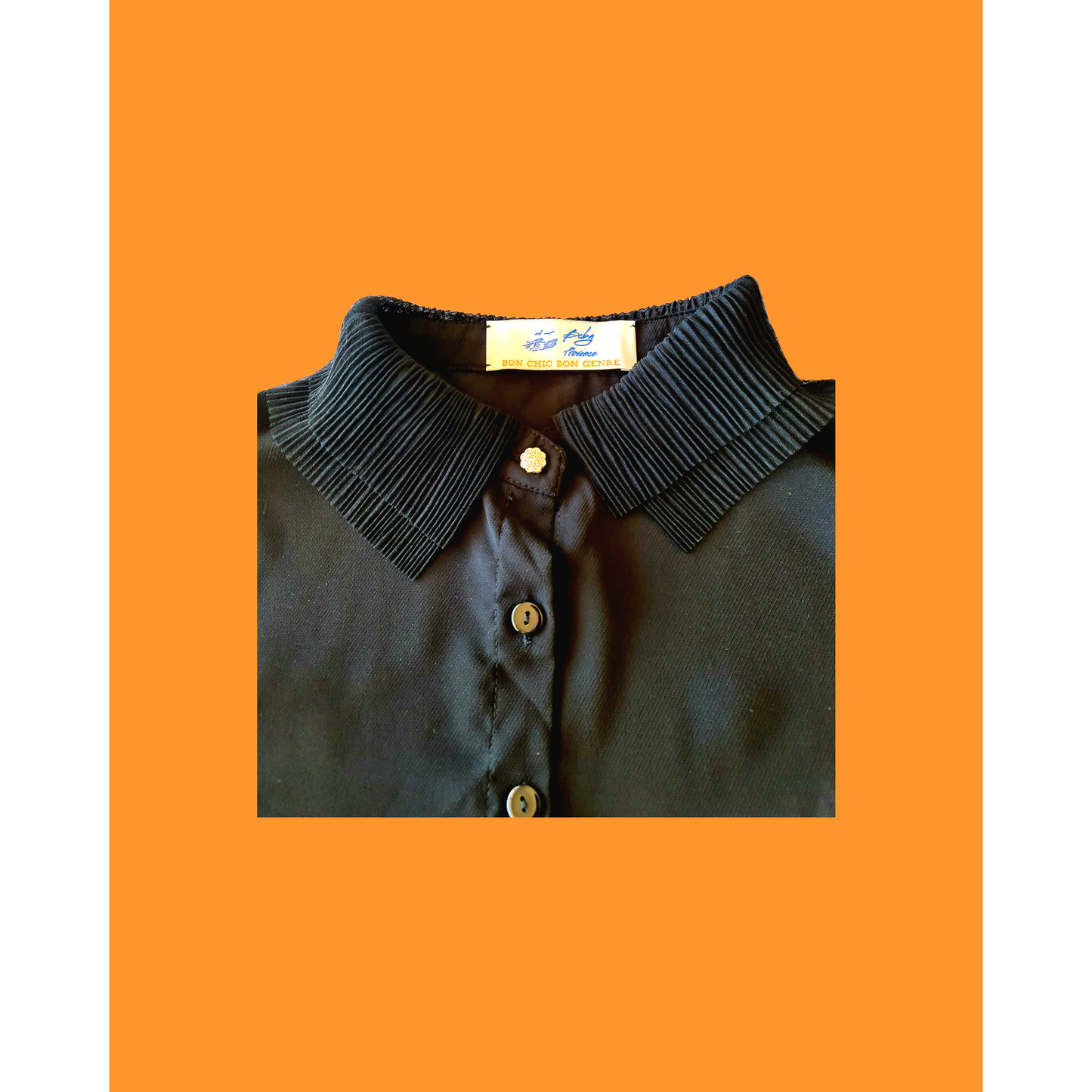 Faux Collar Shirt With Plissé Collar