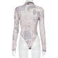 Beautiful  transparent mesh bodysuit for woman