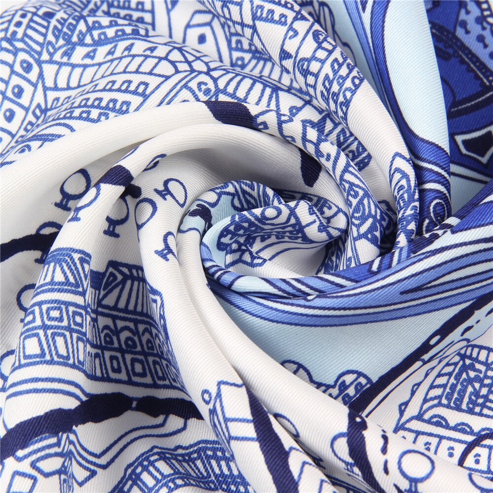 100% Twill Silk Scarf "Timbre De Paris "