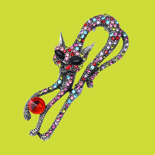 Large Brooch With Rhinestones "Lola"