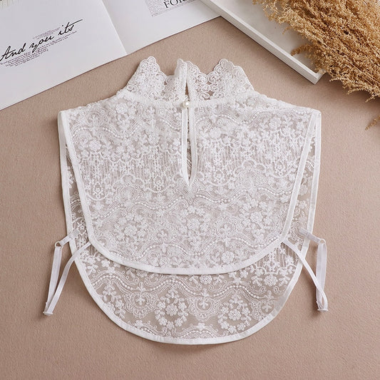 Faux Lace Collar Shirt