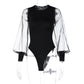 Elegant Sheer Sleeves Bodysuit