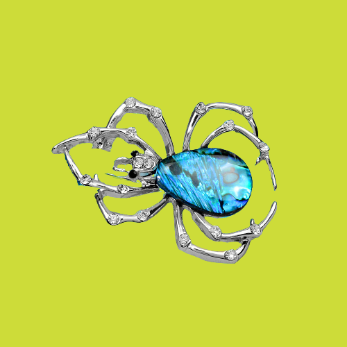 Spider Brooch With Mother-Of-Pearl Stone