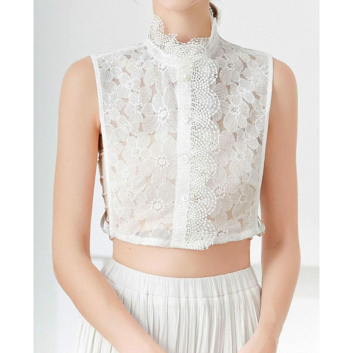 Lace Faux Shirt Collar