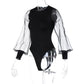 Elegant Sheer Sleeves Bodysuit