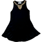 Bead Trim Black Dress