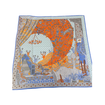 100% Twill Silk Scarf "Le Premier Chant"